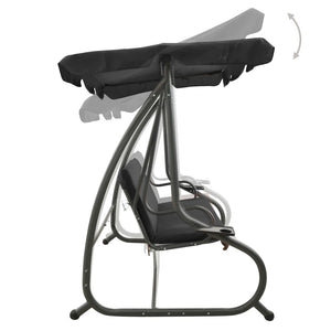 Panchina a Dondolo da Giardino con Baldacchino Antracite cod mxl 41609