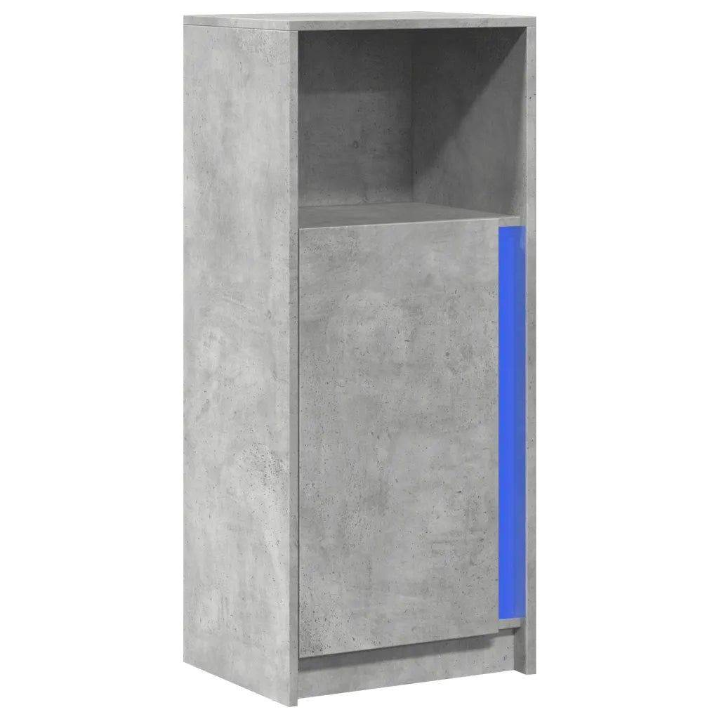 Credenza con LED-Buffet-Armadio da cucina Grigio Cemento 42,5x34x100cm Legno Multistrato