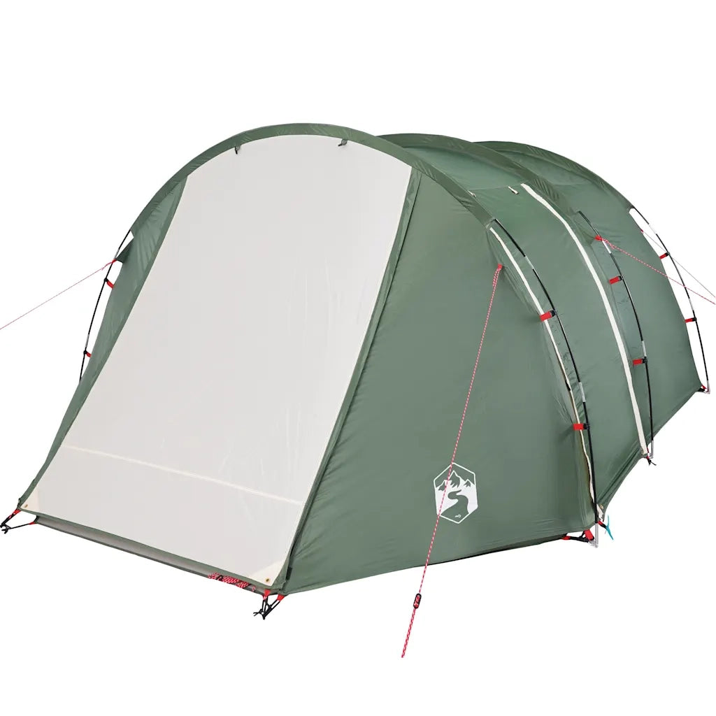 Tenda da Campeggio a Tunnel per 4 Persone Verde Impermeabile 94397