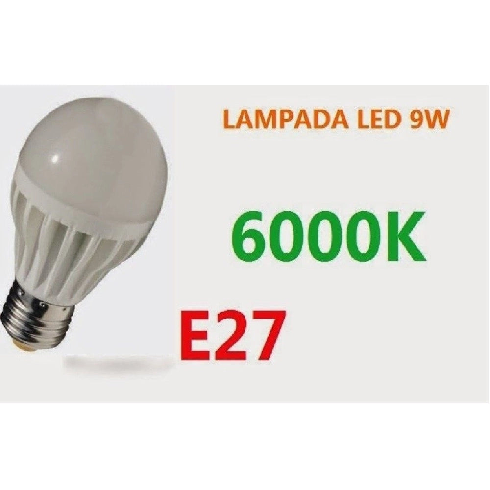 Trade Shop - Lampadina A Led Globetto Sfera Con Attacco Grande E27 Da 9w Luce Bianco Freddo -