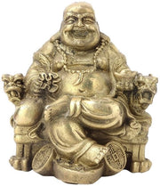 Statua di Buddha in rame 7,5 cm - Immagine di Maitreya - Decorazione Feng Shui - Ornamento in rame - Fortuna e Ricchezza - Materiale duraturo - Statua decorativa