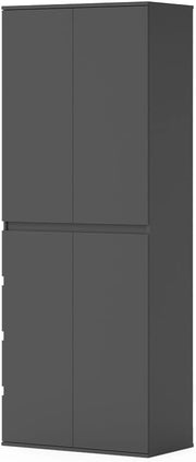 Armadio multifunzione Claus, Antracite, 74 x 191.5 cm con 4 porte