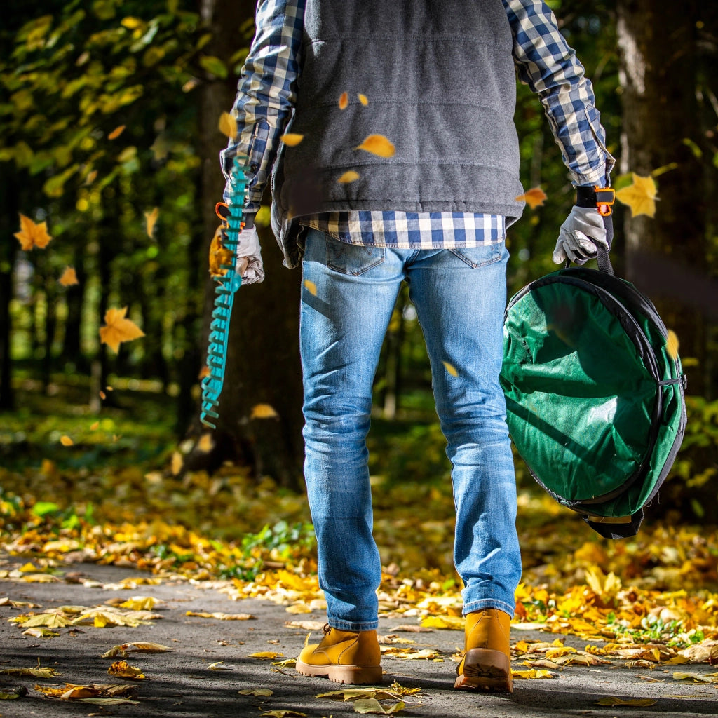 KADAX Sacchetto per foglie, cestino per rifiuti da giardino, pieghevole, resistente, con maniglie, 90 L