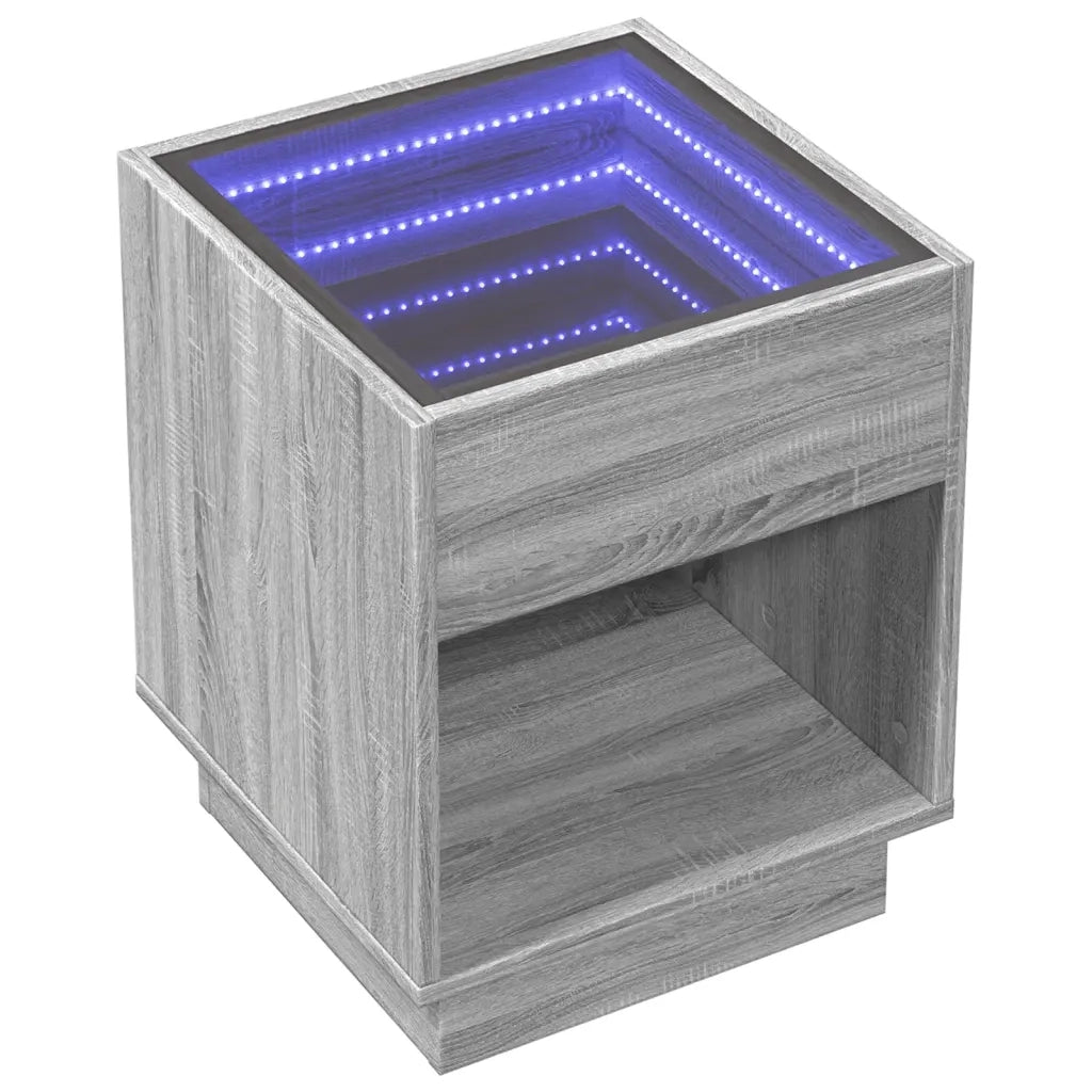 Comodino con LED Infinity Rovere Sonoma 40x40x50 cm 3284082