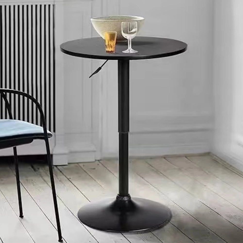 Tavolo Bar Girevole Nero Diametro 60cm con Altezza Regolabile per Bar Ristoranti