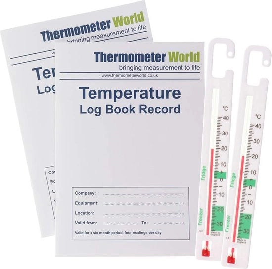 Set di Registrazione della Temperatura con Termometri per Frigorifero e Congelatore - Sorveglianza della Sicurezza e dell'igiene degli Alimenti