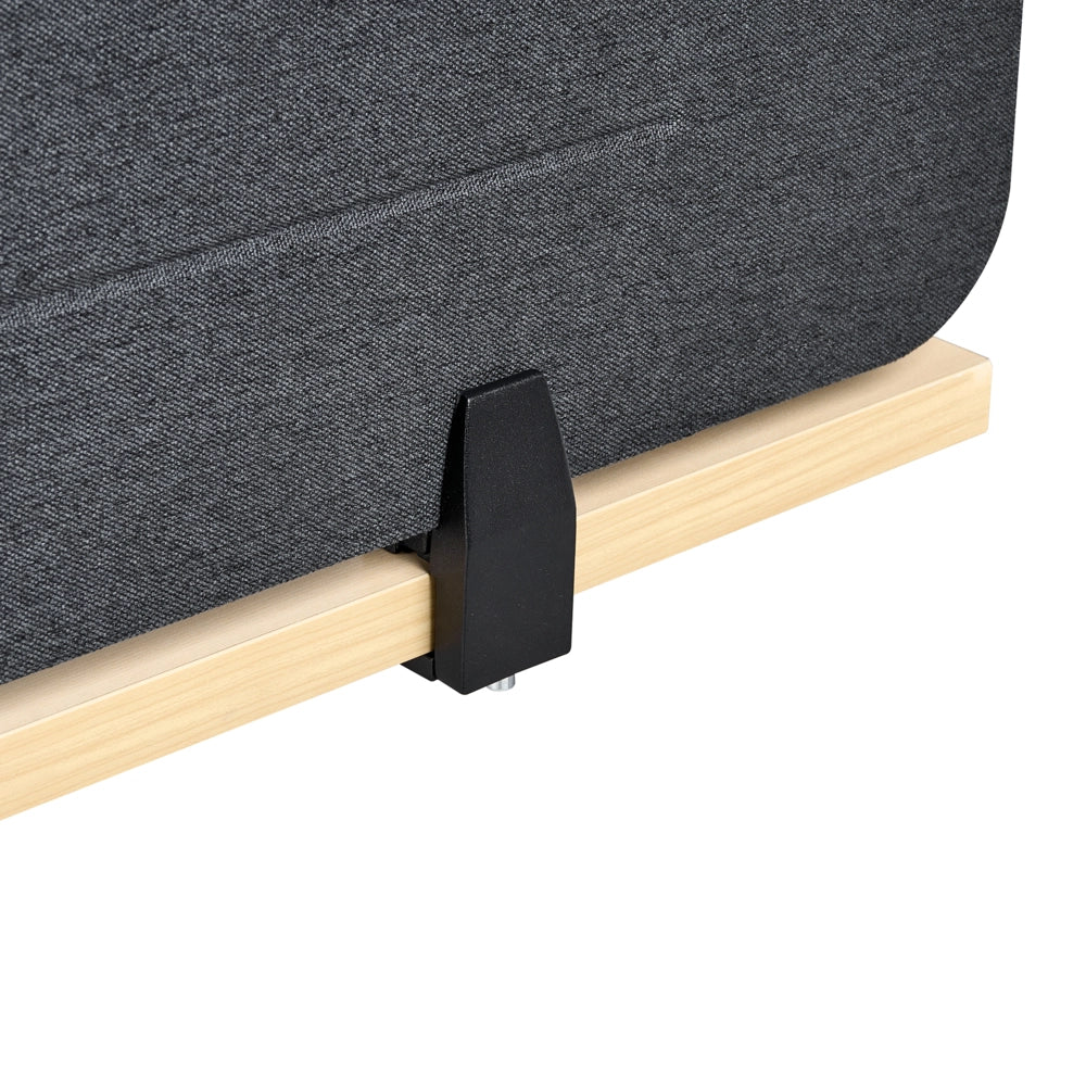 Pannello divisorio Grigio Scuro Copertura in tessuto 160 x 40 cm Schermo acustico Morsetti di montaggio modulari Casa Ufficio