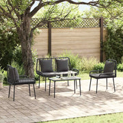 vidaXL Set di Mobili da Giardino con cuscino 4 pcs Marrone Nero Crema