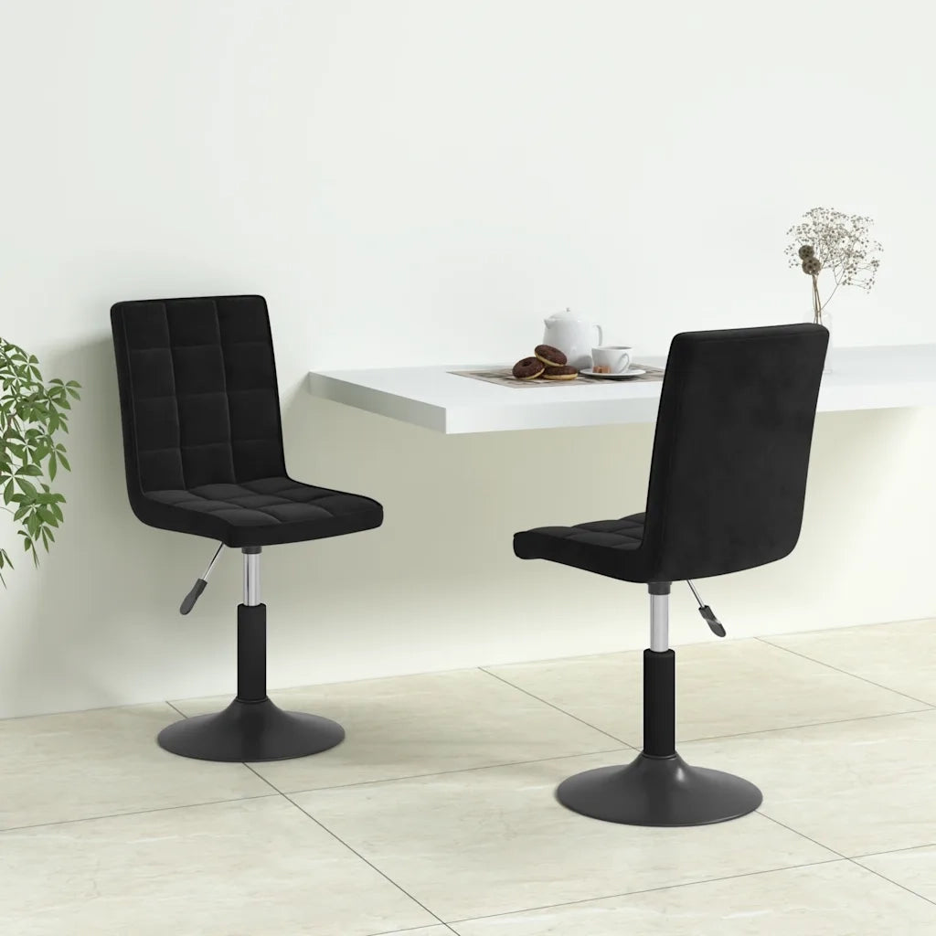 Sedie da Pranzo Girevoli 2 pz Nere in Velluto 335738