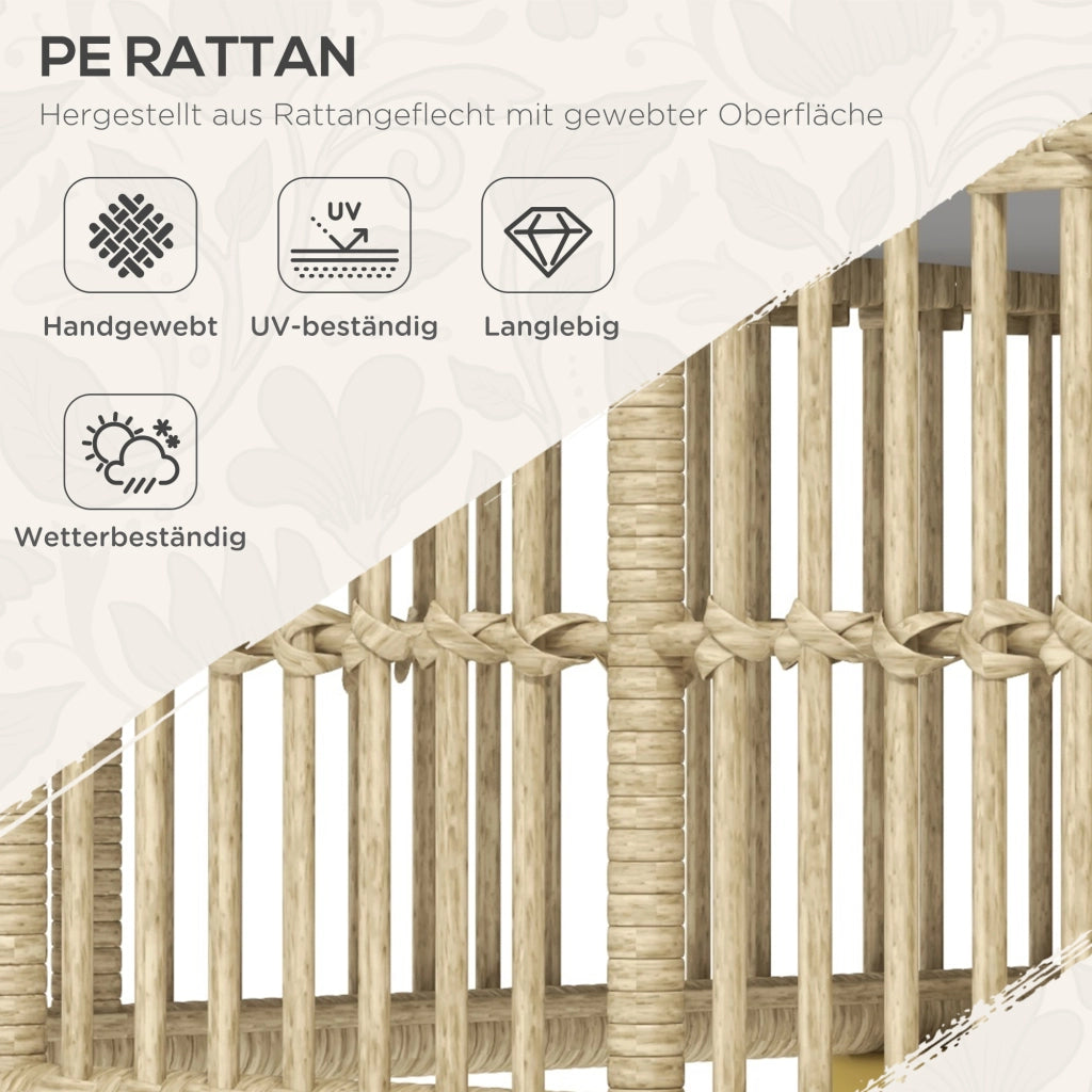 Set da giardino 5 pezzi con cuscini ¨C zephmum ¨C polyrattan grigio chiaro