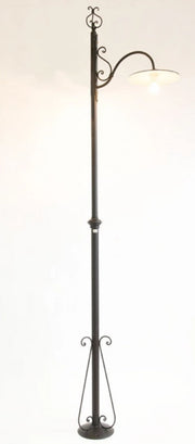 LAMPIONE PIANTANA PIATTO IN FERRO BATTUTO H MAX.280CM LANTERNA PIANTANA LAMPADA