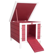 Conigliera in Legno con Tetto Apribile ¨C Zephmum ¨C Rosso 51x42x43 cm