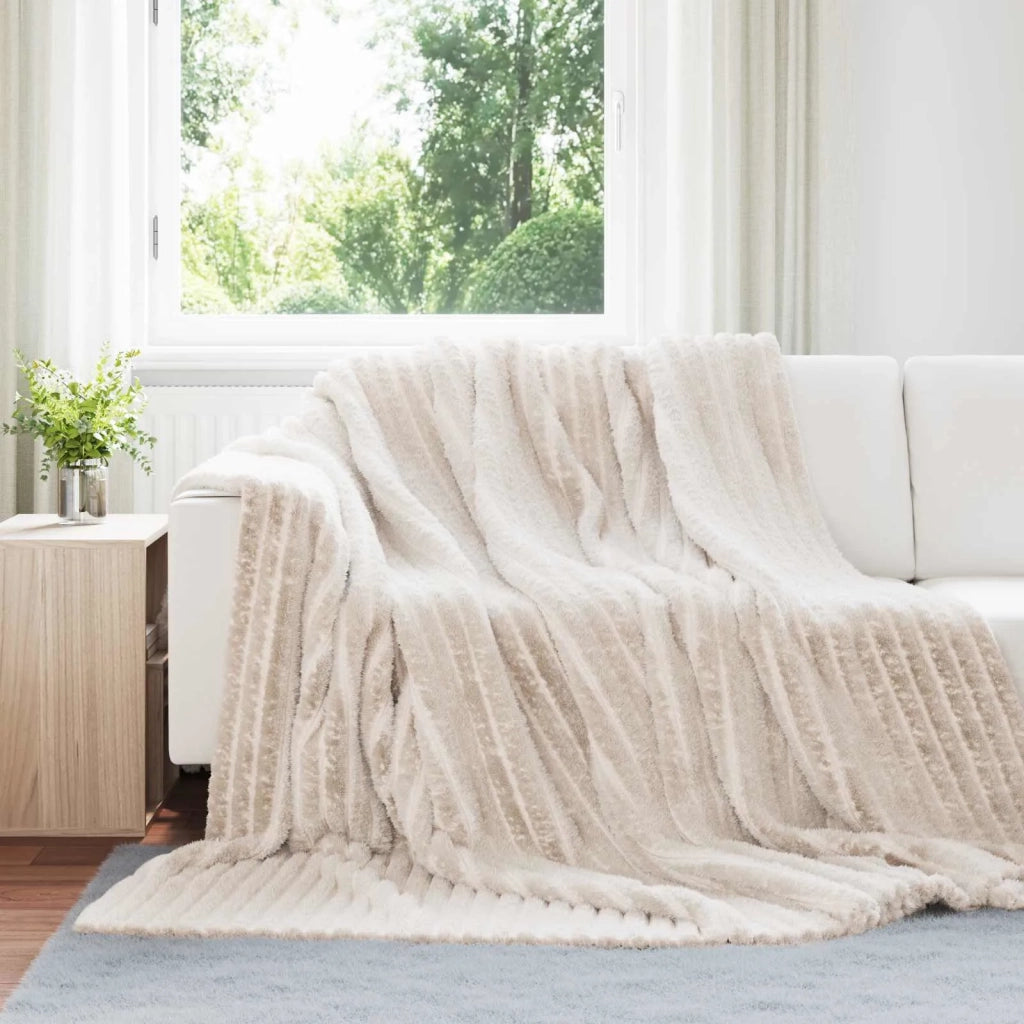 Coperta Beige 240 x 220 cm Panno 42016823