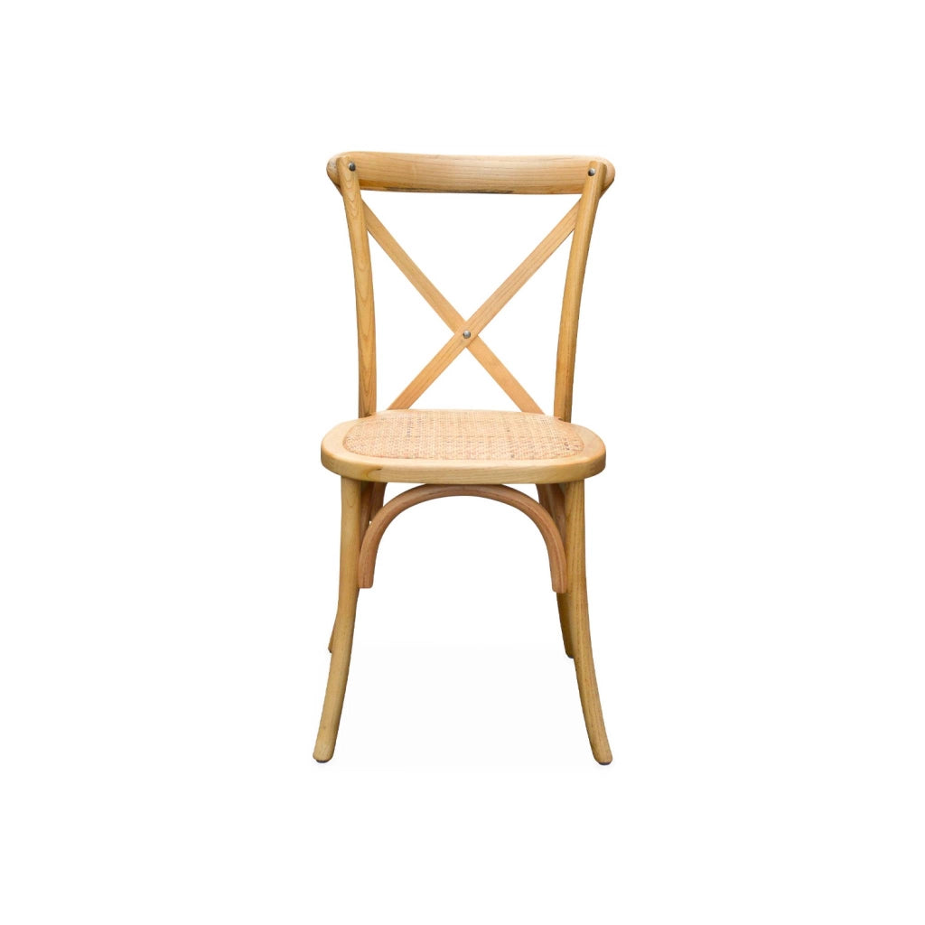 Set 4 sedie da bistrot vintage in legno, marrone naturale