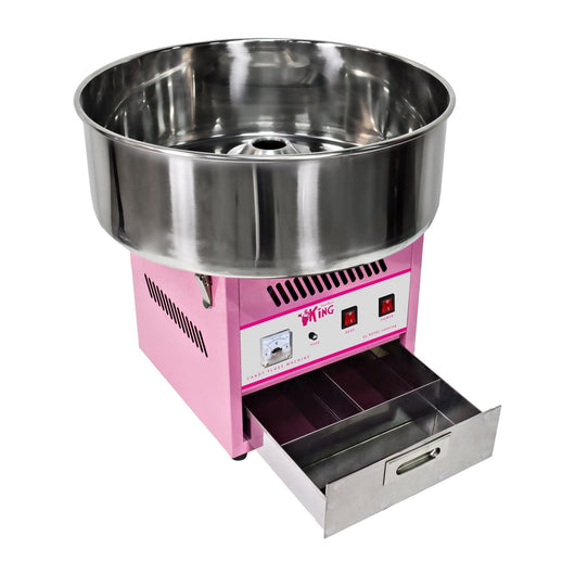 Macchina per zucchero filato professionale diametro 52 cm con carrello e cupola protettiva 3614072