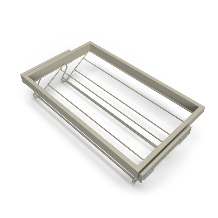 Kit Cassetto Portascarpe e Telaio per Armadio 800 mm in Alluminio e Plastica Emuca Grigio Pietra