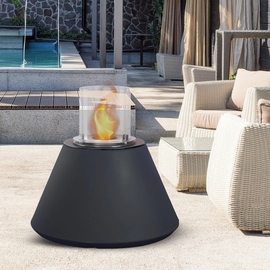 Camino a Bioetanolo Braciere da Pavimento Ø60xh56 cm per Interno ed Esterno Stromboli Antracite