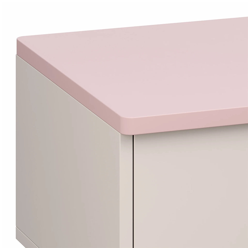 Comodino per bambini comodino cassettiera mobile contenitore 31 x 38 x 30 cm bianco e rosa 03_0011028