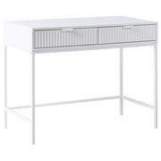 Console a 2 cassetti Mobile contenitore Design scanalato Legno ingegnerizzato MDF Bianco