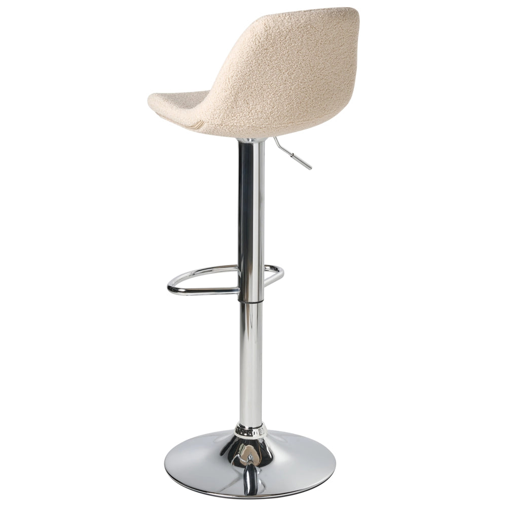 Set di 2 sgabelli da bar girevoli in tessuto beige chiaro con seduta imbottita stile moderno