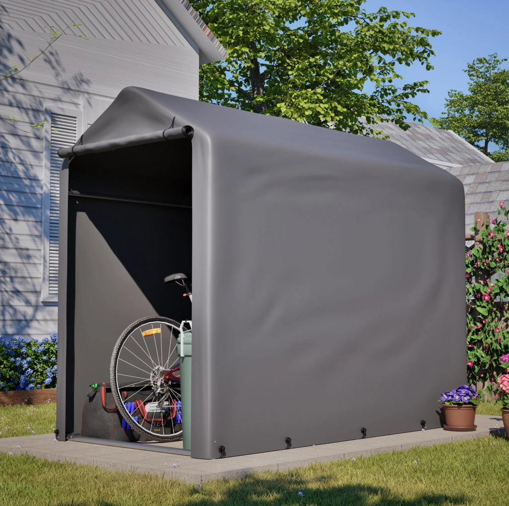 Garage per biciclette in acciaio 187x100x160 cm grigio scuro
