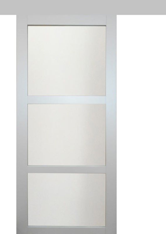 Modello 'Greyria' Porta scorrevole grigio chiaro per abiti + binario in alluminio + 2 scocche