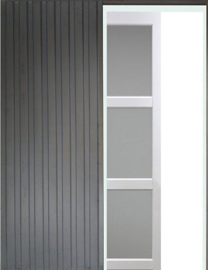 Porta scorrevole bianca "Kenya" modello 73 in larghezza con sistema a rullo