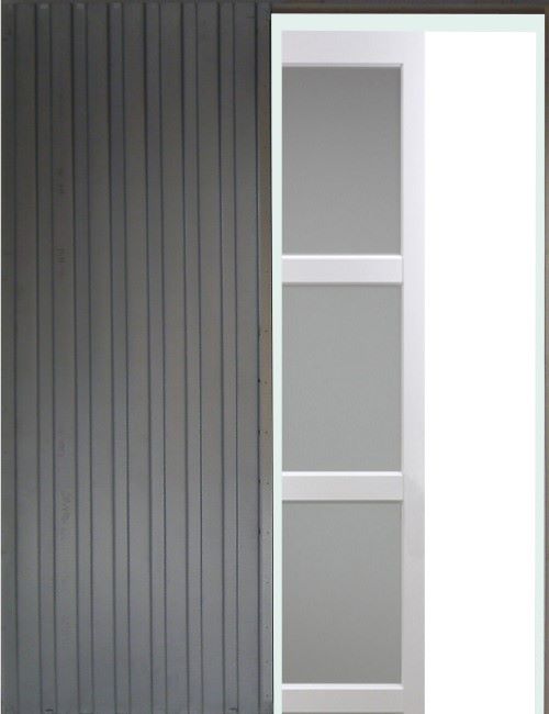 Porta scorrevole bianca "Kenya" modello 73 in larghezza con sistema a rullo