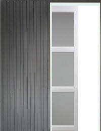 Porta scorrevole bianca "Kenya" modello 83 in larghezza con sistema a rulli