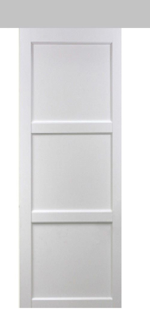 Porta scorrevole a 3 pannelli 'Korya' bianca 204X73 con binario in alluminio + scocche