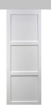 Porta scorrevole a 3 pannelli 'Korya' bianca 204X83 con binario in alluminio + scocche