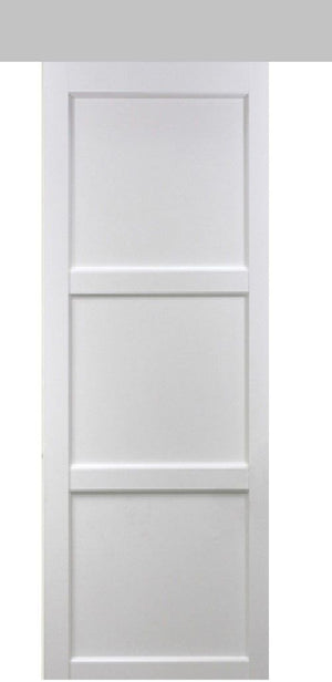 Porta scorrevole a 3 pannelli 'Korya' bianca 204X83 con binario in alluminio + scocche