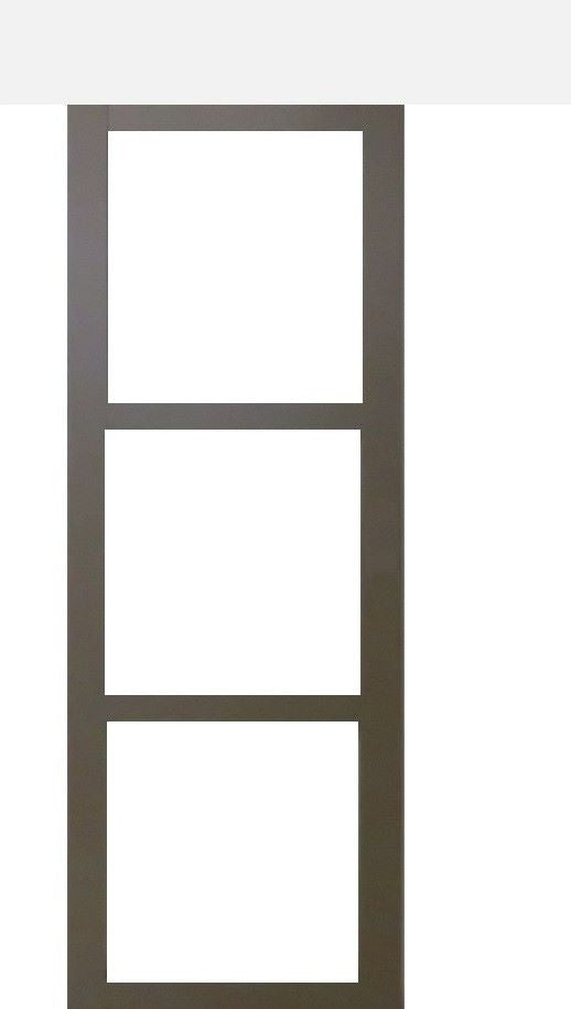 Porta Scorrevole Marrone Ral7006 Vetro Trasparente H204 x L83 + Binario Alluminio Bianco e 2 Gusci