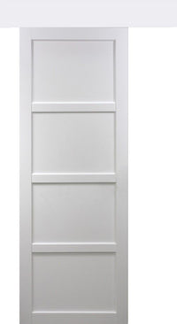 Porta scorrevole Tamera bianca larghezza 93 con binario in alluminio bianca + 2 gusci installati