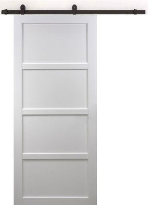 Porta scorrevole Tamera bianca larghezza 73 con binario in acciaio nero + 2 gusci installati