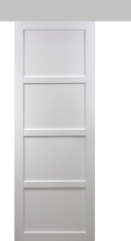 Porta scorrevole Tamera bianca larghezza 93 con binario in alluminio + 2 gusci installati