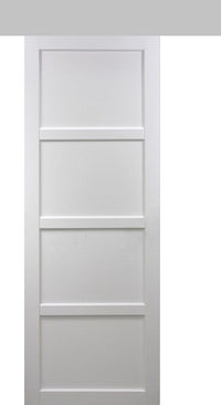 Porta scorrevole Tamera bianca larghezza 83 con binario in alluminio + 2 gusci installati