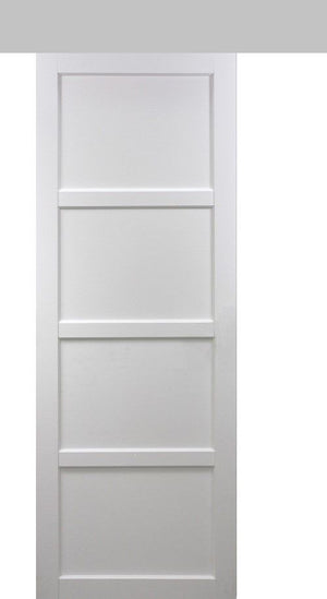 Porta scorrevole Tamera bianca larghezza 83 con binario in alluminio + 2 gusci installati