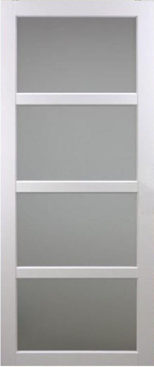 Porta scorrevole Tana bianca larghezza 73 con binario in alluminio bianca + 2 gusci installati