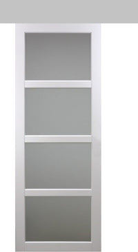 Porta scorrevole Tana bianca larghezza 93 con binario in alluminio + 2 gusci installati