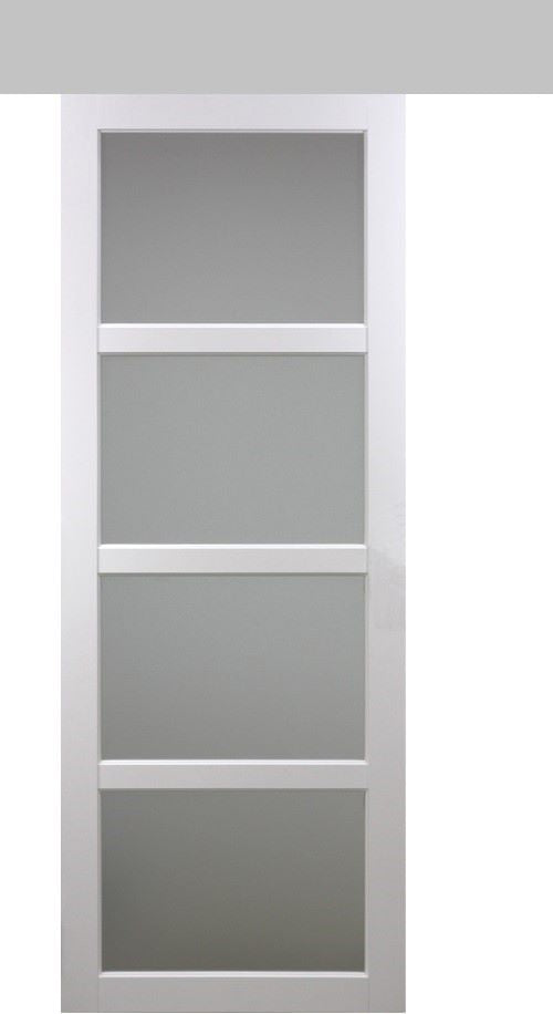 Porta scorrevole Tana bianca larghezza 73 con binario in alluminio + 2 gusci installati