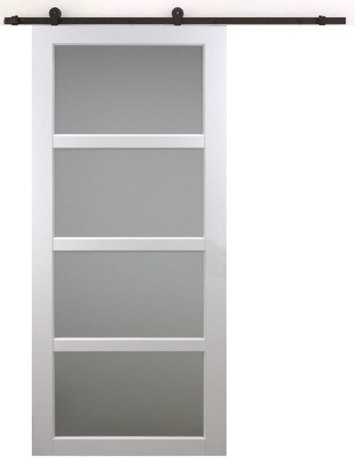 Porta scorrevole tana blanco larghezza 83 + binario in acciaio nero