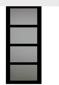 Porta scorrevole Telia nera H204 x L73 con binario in alluminio bianco