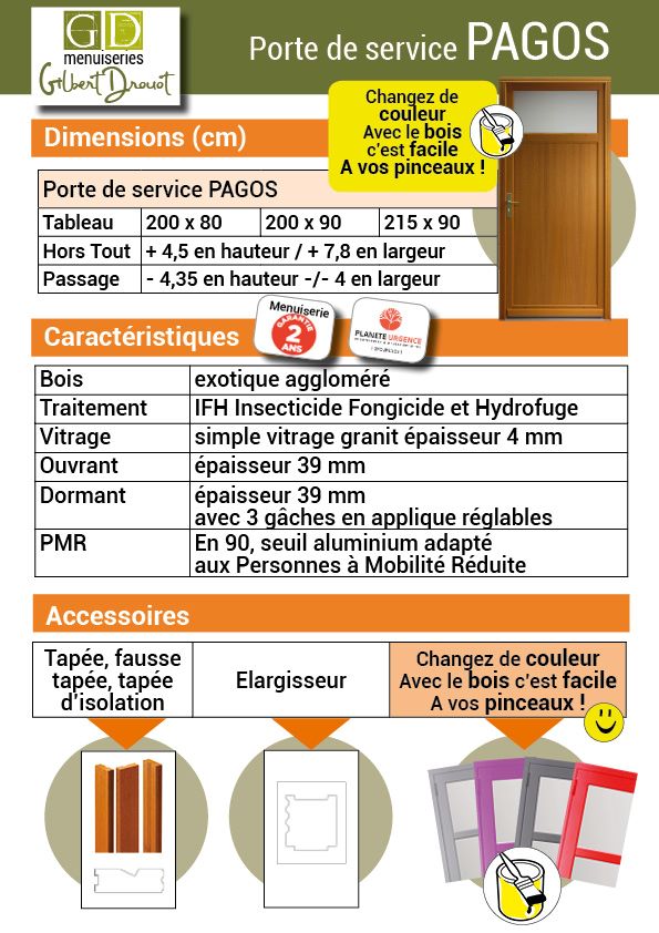 Porta di servizio in legno 'Pagos' modello 215X90 a sinistra a spinta (dimensioni della tavola) senza maniglia