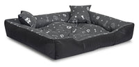 AIO FACTORY Letto per cani impermeabile 75x65 cm Silver Bones