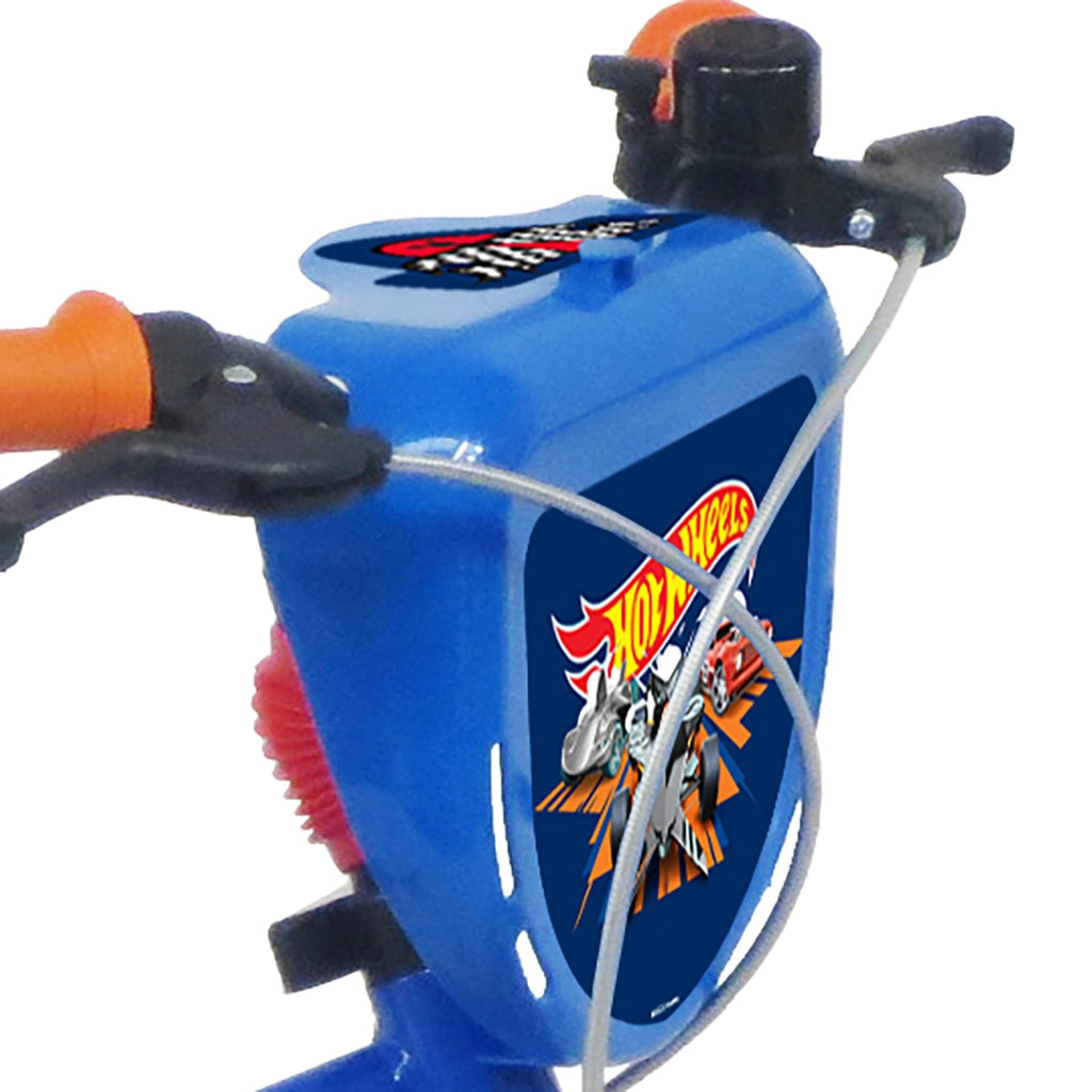 Bicicletta per Bambini 16" Hot Wheels Freni Caliper e Stabilizzatori in Acciaio Hi-Ten Blu e Rosso