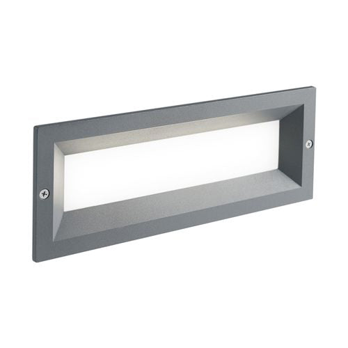 Faretto Segnapassi a Incasso da Esterno a LED 12W da Parete Aperto Sovil Mask Grigio