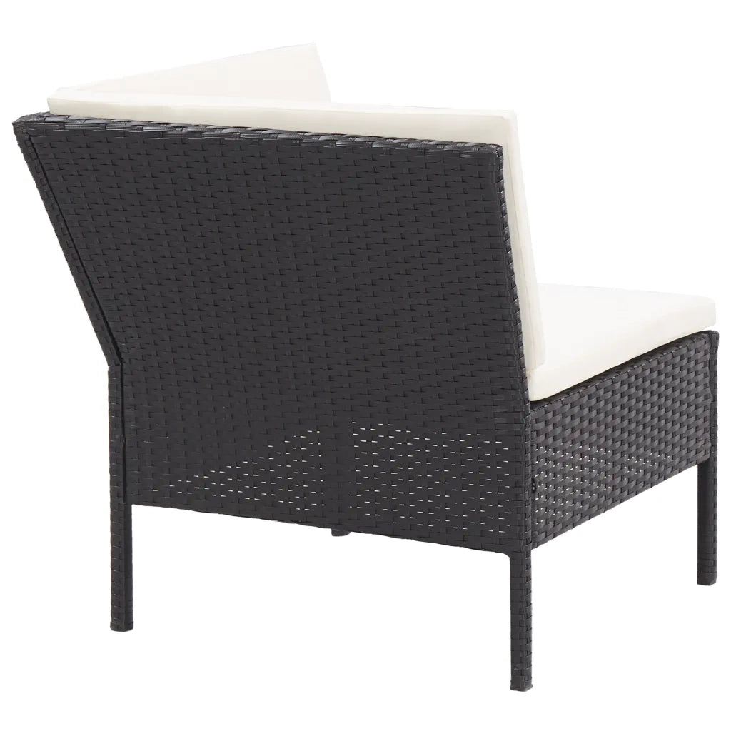 Set Divani da Giardino 8 pz con Cuscini in Polyrattan Nero cod mxl 38585