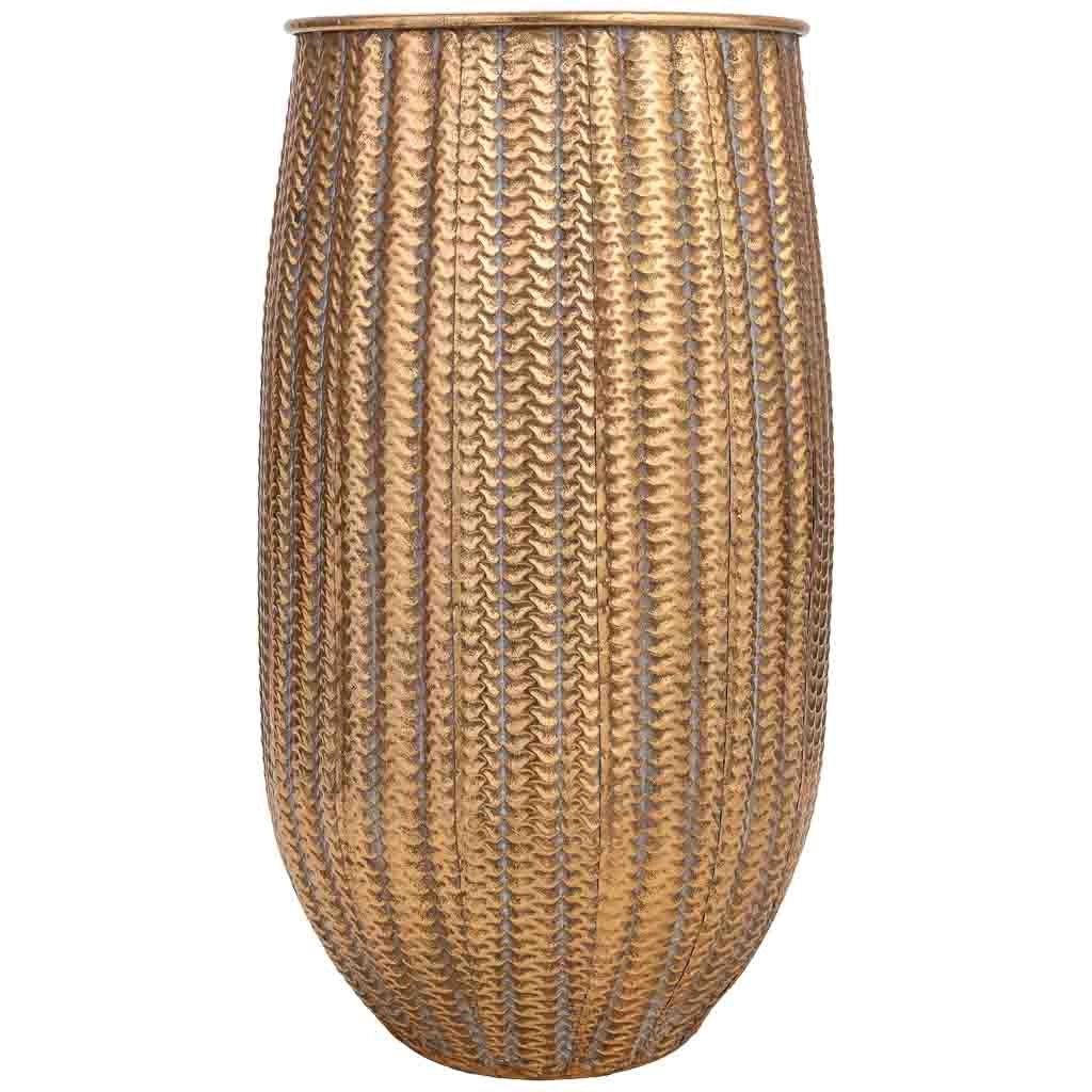Vaso in metallo dorato 34x34x60h cm