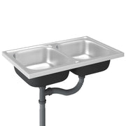 Lavello da cucina a doppio lavello lavello da cucina da incasso lavello da incasso per interni domestici argento 80 x 50 cm acciaio inox 02_0002429